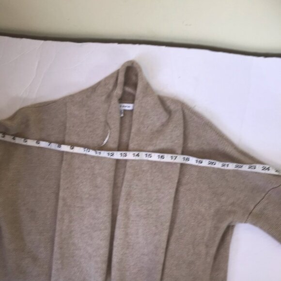 Judith & Charles Cashmere Open Chucky Cardigan Sweater Jacket Pockets Wool Tan M - Picture 8 of 10